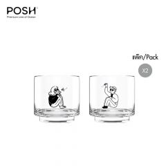 แก้วน้ำ Water glass TIME - You & I Collection - Set 04 (Double Rock 360 ml) จากพอช POSHcreativeliving แก้วน้ำดีไซน์สวย