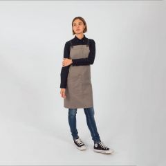 ผ้ากันเปื้อนสายหนัง ไขว้หลัง รุ่น 12C Cross Back (Grey)