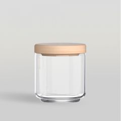 ขวดโหล Storage jar POP JAR500 ml (Wooden Lid) จากโอเชียนกลาส Ocean glass ขวดโหลดีไซน์สวย