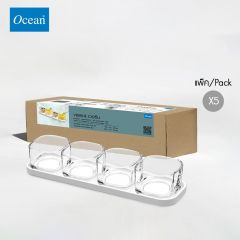 ชุดแก้วและถาดเซรามิค Verrine set long tray & deep bowl 140 ml