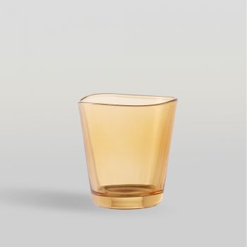 แก้วน้ำ Water glass CENTIQUE DOUBLE ROCK LIGHT AMBER 345 ml จากโอเชียนกลาส Ocean glass แก้วดีไซน์สวย