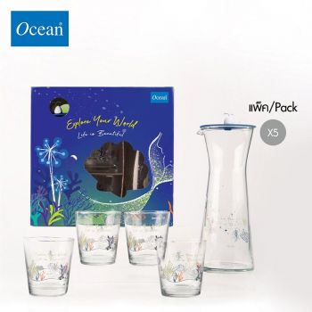 ชุดแก้วน้ำ ชุดของขวัญ Gift set Water glass set GLORIOUS CORAL SERVING SET จากโอเชียนกลาส Ocean glass ชุดแก้วดีไซน์สวย