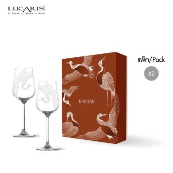 ชุดของขวัญแก้วไวน์ขาว Gift set KARANE-White Wine Set จากลูคาริส Lucaris  ชุดของขวัญ แก้วไวน์คริสตัล Crystal