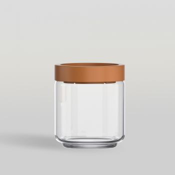 ขวดโหล Storage jar STAX JAR 500 ml (BROWN) จากโอเชียนกลาส Ocean glass ขวดโหลดีไซน์สวย