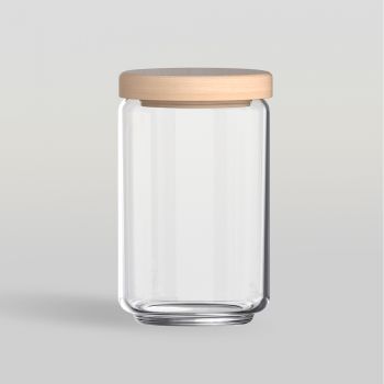 ขวดโหล Storage jar POP JAR750 ml (Wooden Lid) จากโอเชียนกลาส Ocean glass ขวดโหลดีไซน์สวย