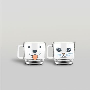 ชุดแก้วกาแฟ HAPPY PAWS - DOGGY&KITTY